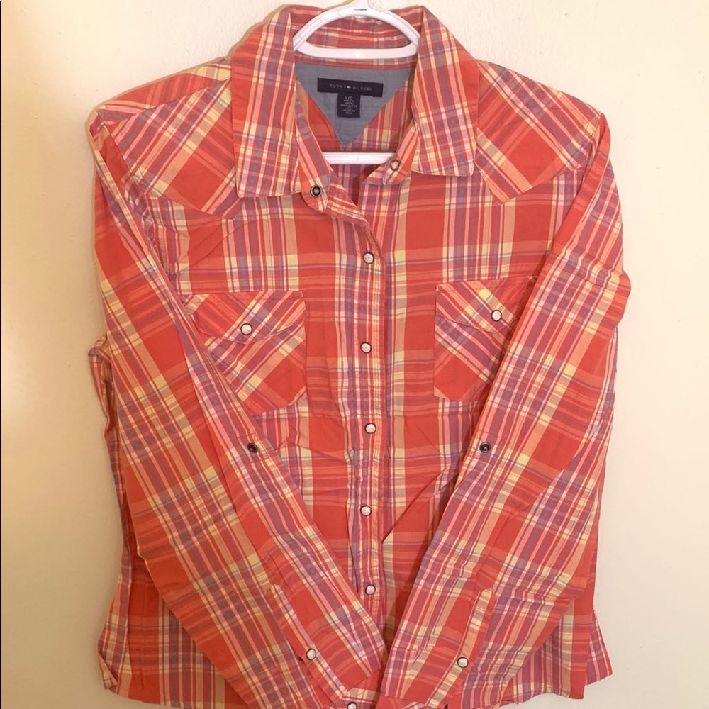 Tommy Hilfiger Red Yellow Checkered Shirt